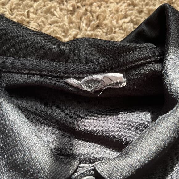 NIKE DRI-FIT BLACK MEN'S POLO T-shirt Size XL Mesh 3 button - Picture 3 of 8